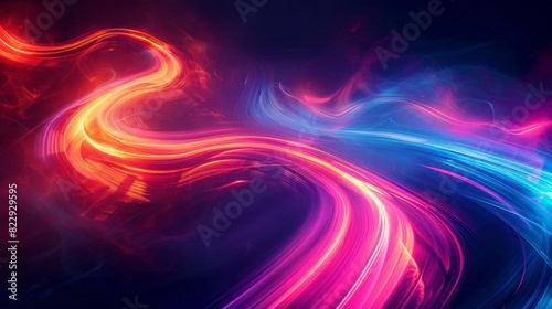 An abstract painting of vibrant  swirling energy