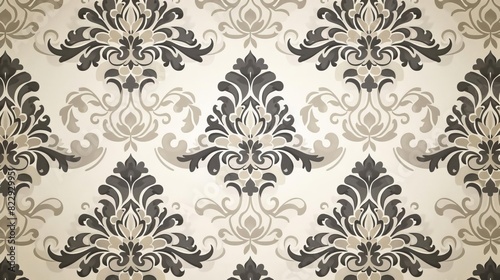 An elegant and sophisticated damask pattern in neutral colors. The perfect backdrop for a formal event or a luxurious room.