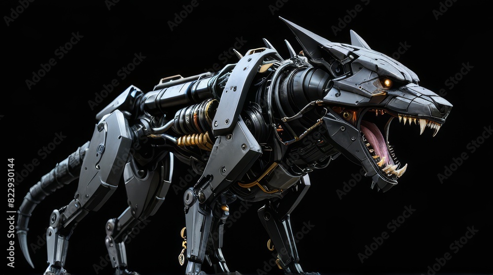 Mechanical Marvel: Cyberpunk Barghest - Futuristic Fusion of Metal and Myth Mechanical Marvel: Cyberpunk Barghest - Futuristic Fusion of Metal and Myth