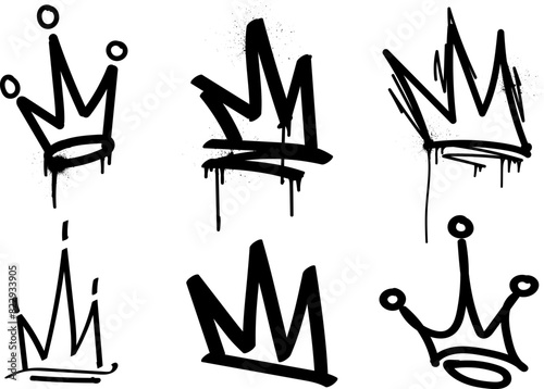 Vector crown illustration in graffiti style