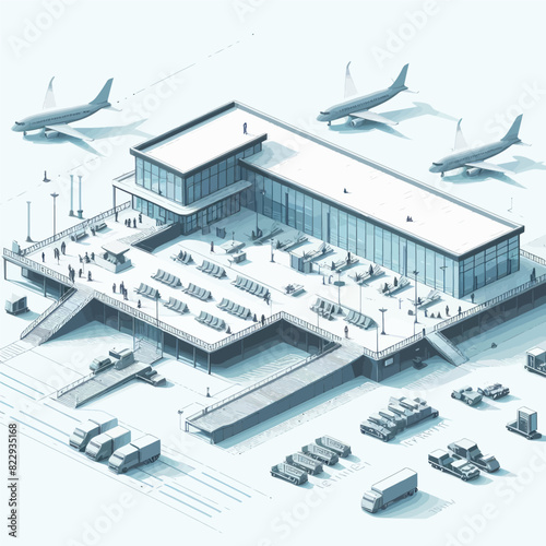 vector of airport in white background  