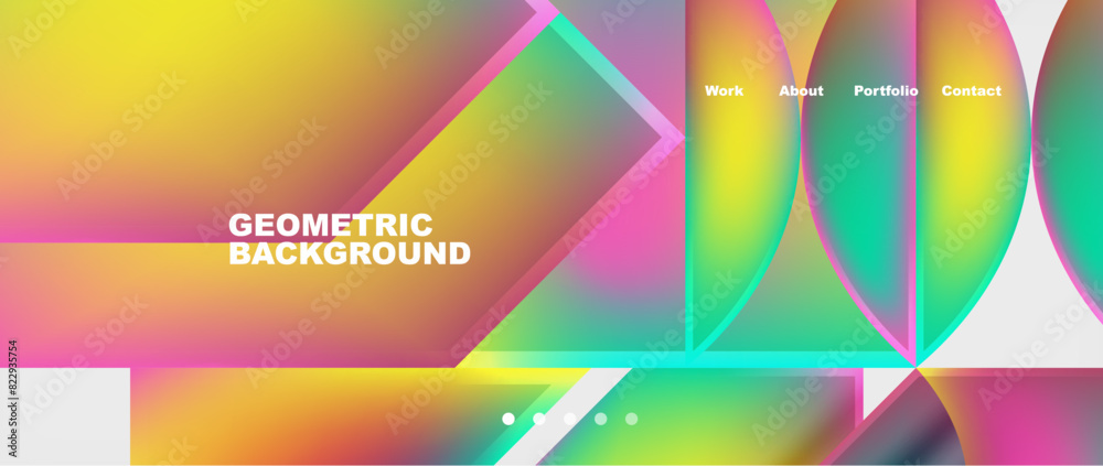 Colorful gradients with abstract geometric shapes. Vector Illustration For Wallpaper, Banner, Background, Card, Book Illustration, landing page