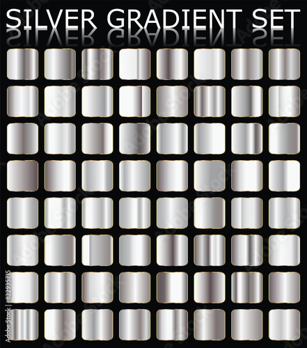 Metal silver gradient color set