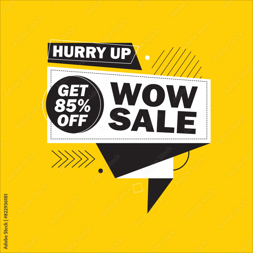 Wow Sale Store Banner Vector Element