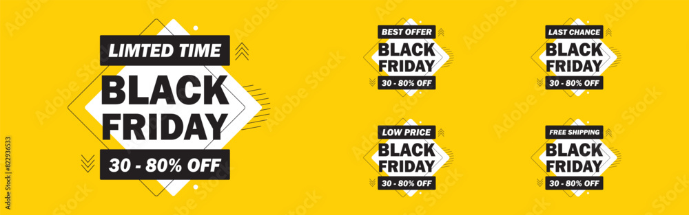 Obraz premium Black Friday Sale Store Banner Vector Element
