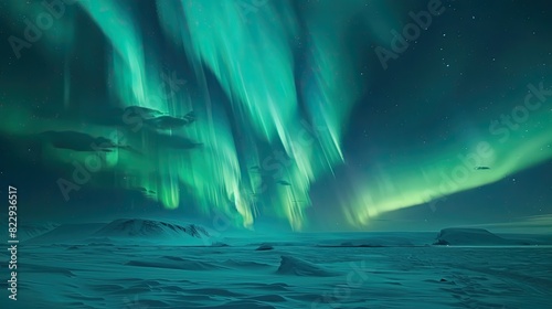 Majestic aurora borealis filling the sky with shades of green and purple above the Finnish tundra