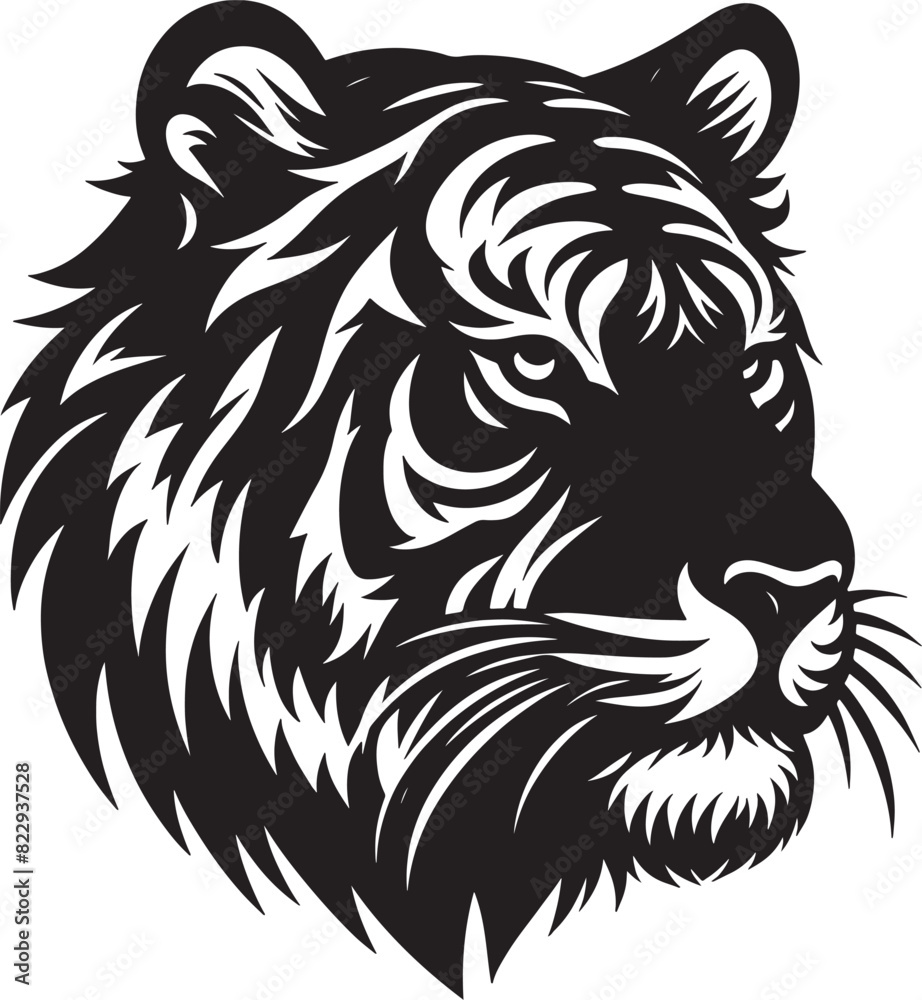 custom made wallpaper toronto digitalTiger Head Black Silhouette