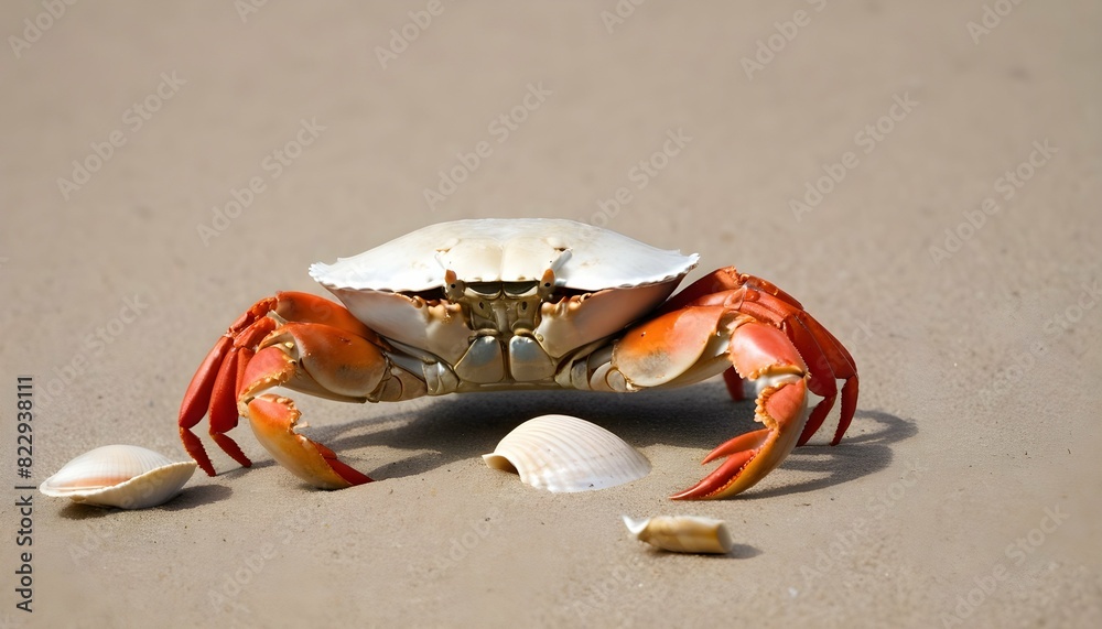 A Crab Scuttling Across A Bed Of Shells Upscaled 5