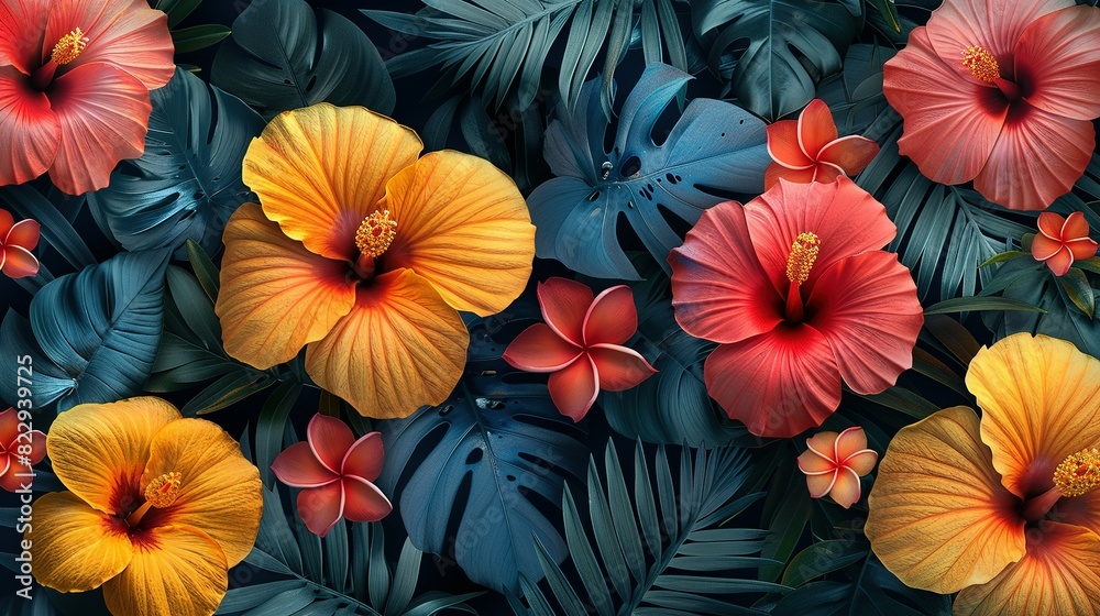 custom made wallpaper toronto digitalMinimalist Tropics: Seamless Floral Summer Vibes