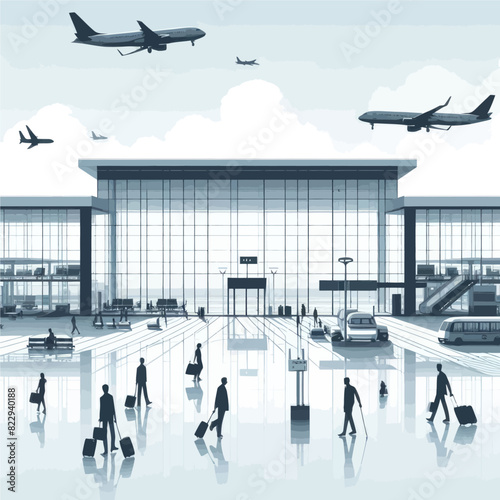 vector of airport in white background  