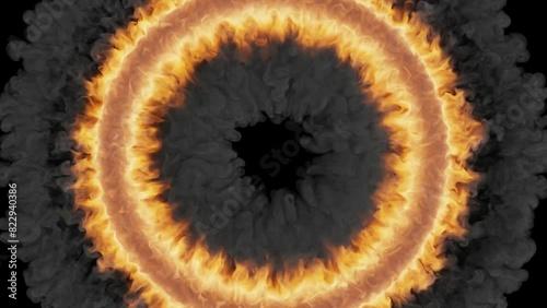 Fire creates a point of focus in the center of the frame.