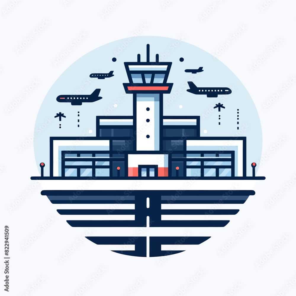 vector of airport in white background  