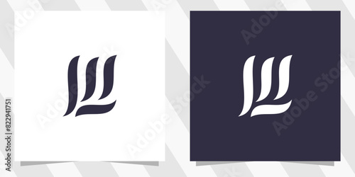 letter lw wl logo design vector photo