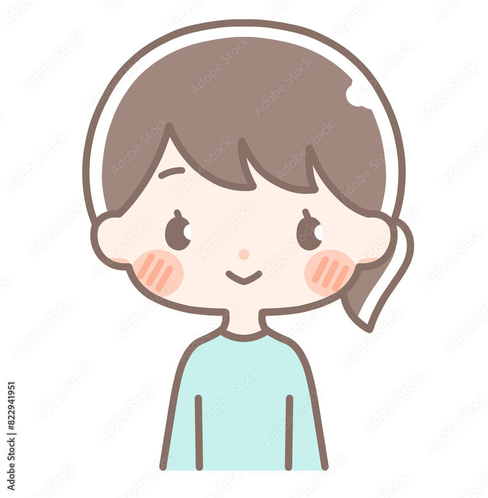 私服の女性イラスト|上半身 私服の女性イラスト|上半身