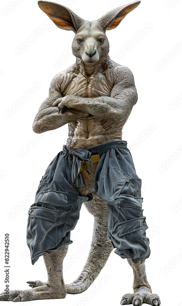 Muscular Humanoid Kangaroo Isolated Muscular Humanoid Kangaroo Isolated