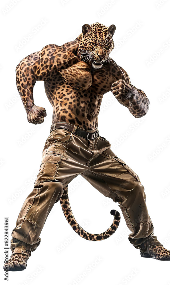 Leopard Humanoid Isolated Leopard Humanoid Isolated