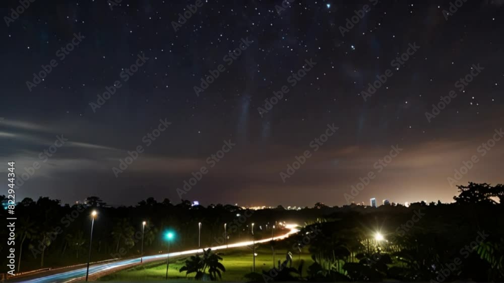 view of the stars above the street at night view of the stars above the street at night