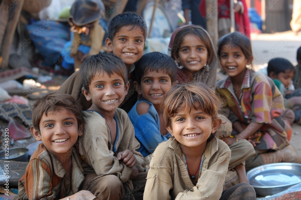 Unidentified Indian children at Pushkar Camel Fair. Pushkar Camel Fair is the biggest camel trading fair in the world.