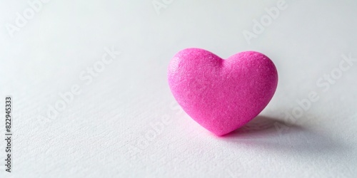 pink volumetric woolen, texture heart on a white background, Valentine's day, March 8, banner, card, birthday