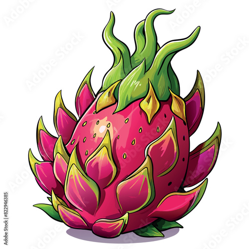 Dragon Fruit cartoon vector Illustration flat style artwork concept