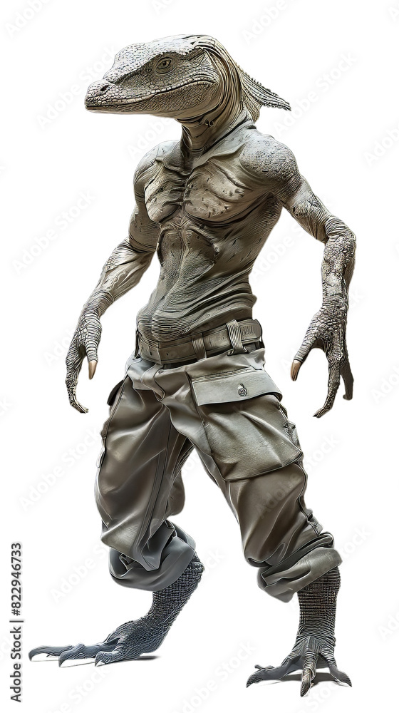 Humanoid Iguana Isolated Humanoid Iguana Isolated