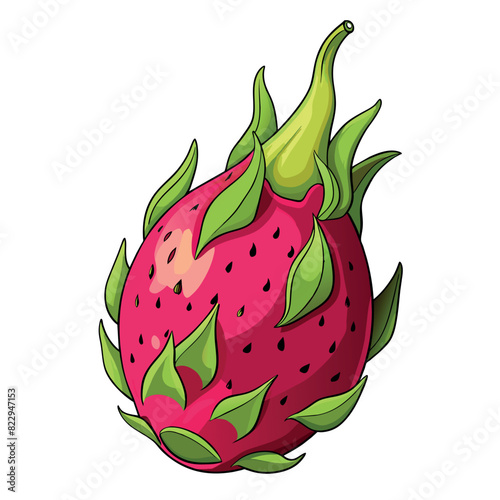 Dragon Fruit cartoon vector Illustration flat style artwork concept