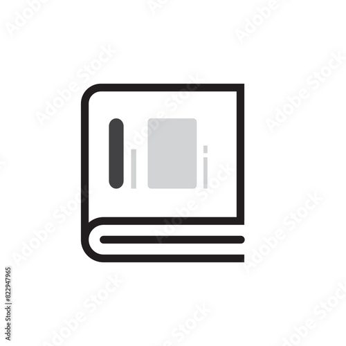 Book icon flat vector illustration.