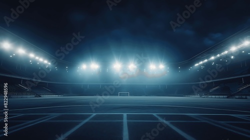 Football stadium at night. Generative AI