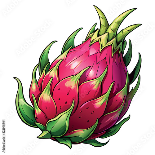 Dragon Fruit cartoon vector Illustration flat style artwork concept