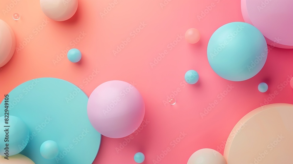 Abstract pastel shapes with a soft pink background Abstract pastel shapes with a soft pink background