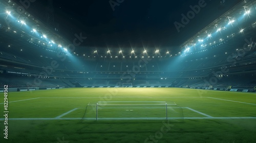 Football stadium at night. Generative AI