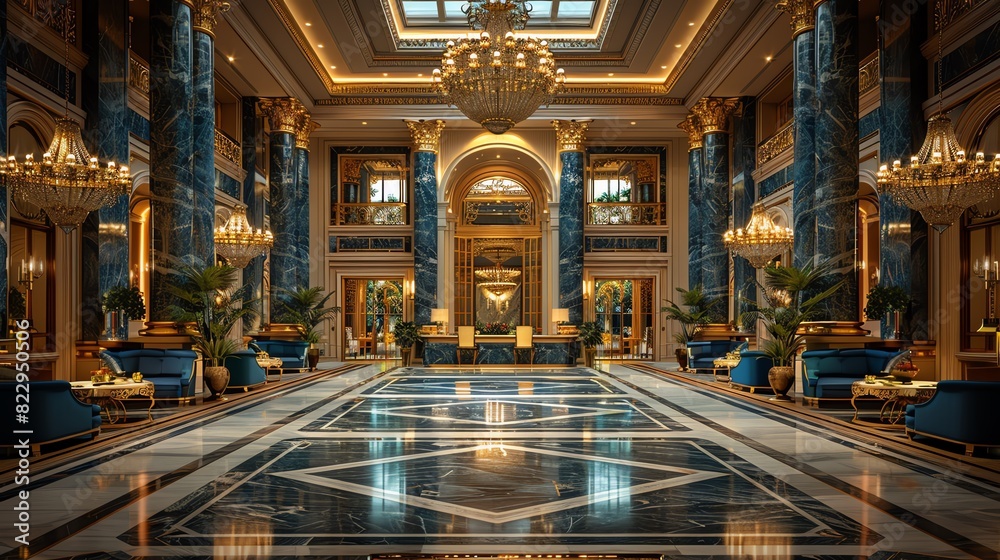 Naklejka premium Wide-angle view of a luxurious reception.