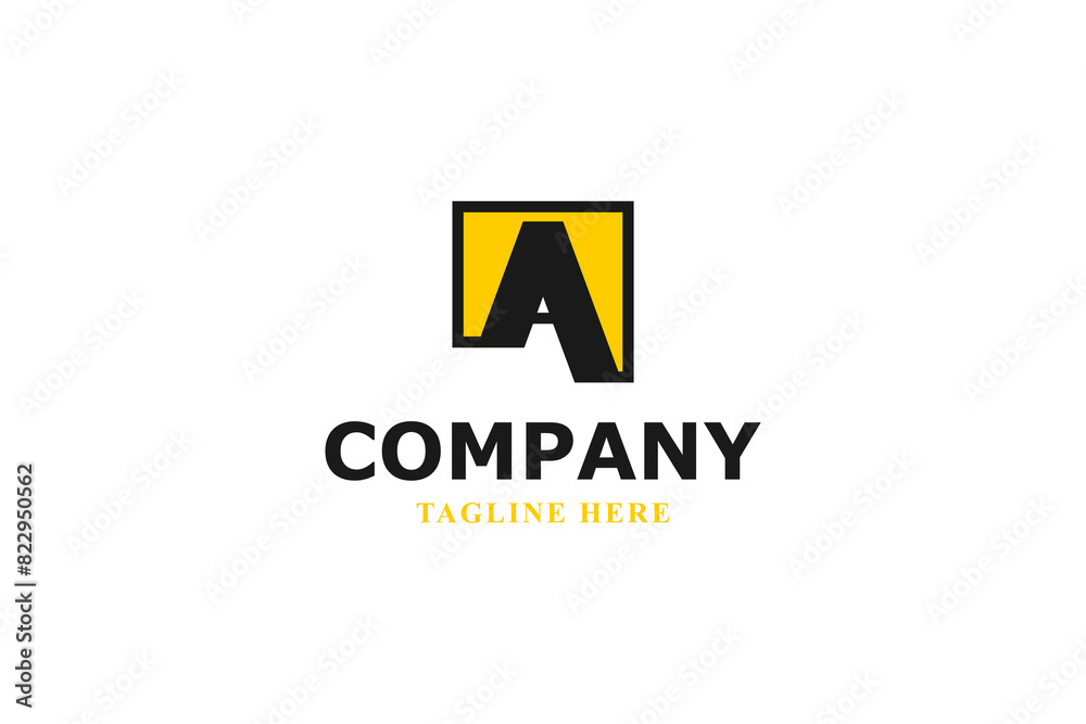 letter a with yellow background logo letter a with yellow background logo