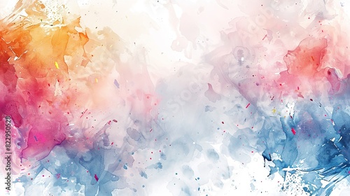 Abstract white background with faint watercolor splashes