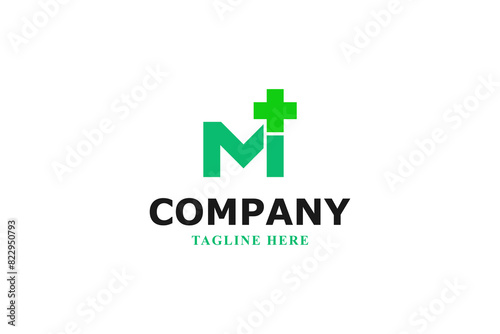 letter m medical modern logo