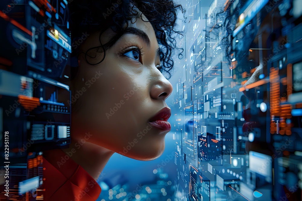 Human Factors Engineer deeply immersed in work, surrounded by tools and resources to improve human-technology interaction Human Factors Engineer deeply immersed in work, surrounded by tools and resources to improve human-technology interaction