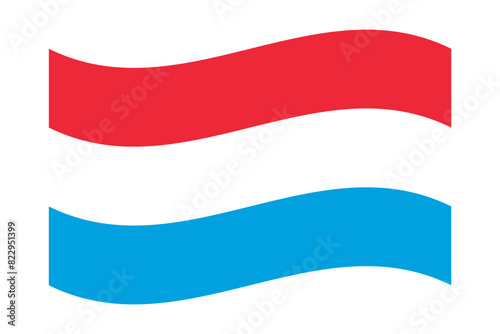 Vector illustration of wavy Luxembourg flag on transparent background