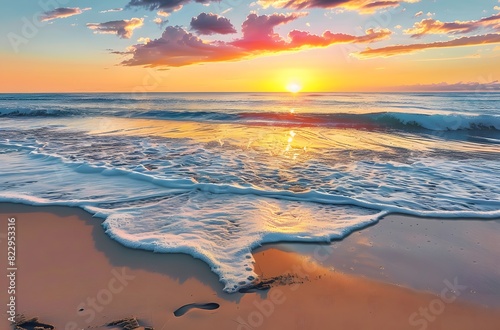 Heart-Shaped Foam at Beach During Vibrant Sunset