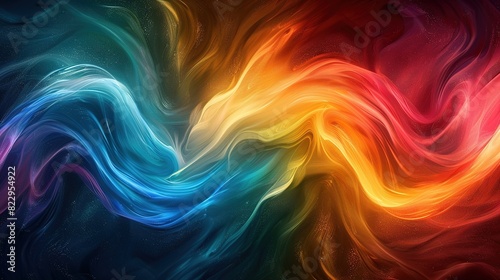 Black background with vibrant, abstract rainbow swirls