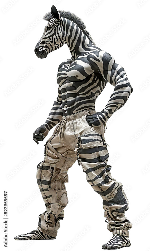 Zebra Humanoid In Muscular Body Zebra Humanoid In Muscular Body