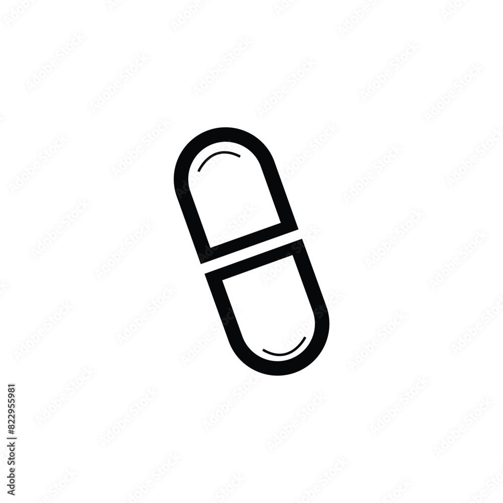 Capsule icon, Pill icon in trendy flat style isolated on background. Capsule icon, Pill icon in trendy flat style isolated on background.