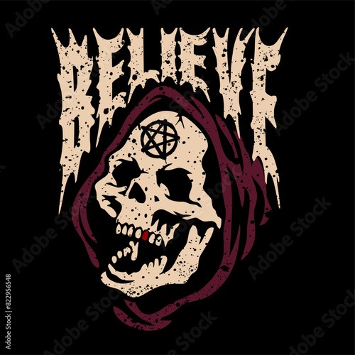 vector illustration artwork tracing skull skeleton grim reaper lettering typography text. Can be used as Logo, Brands, Mascots, tshirt, sticker,patch and Tattoo design