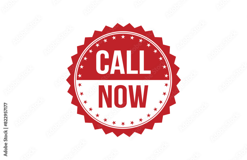 Red banner call now on white background. Red banner call now on white background.
