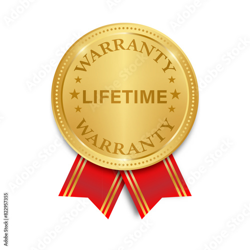Lifetime Warranty. Warranty Sign. Vector Illustration Isolated on White Background. 