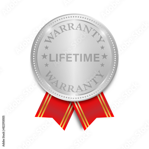 Lifetime Warranty. Warranty Sign. Vector Illustration Isolated on White Background. 