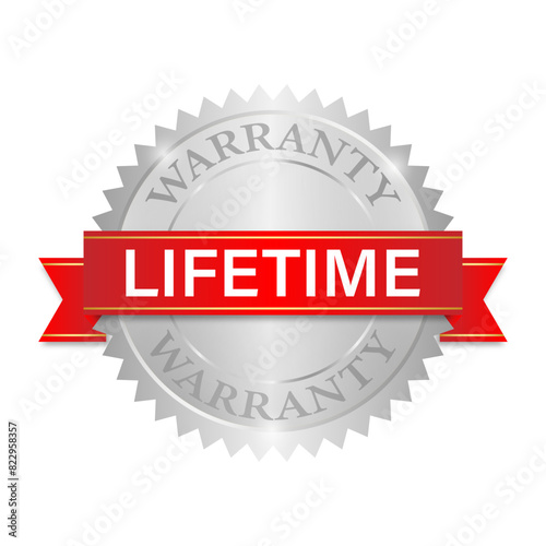 Lifetime Warranty. Warranty Sign. Vector Illustration Isolated on White Background. 