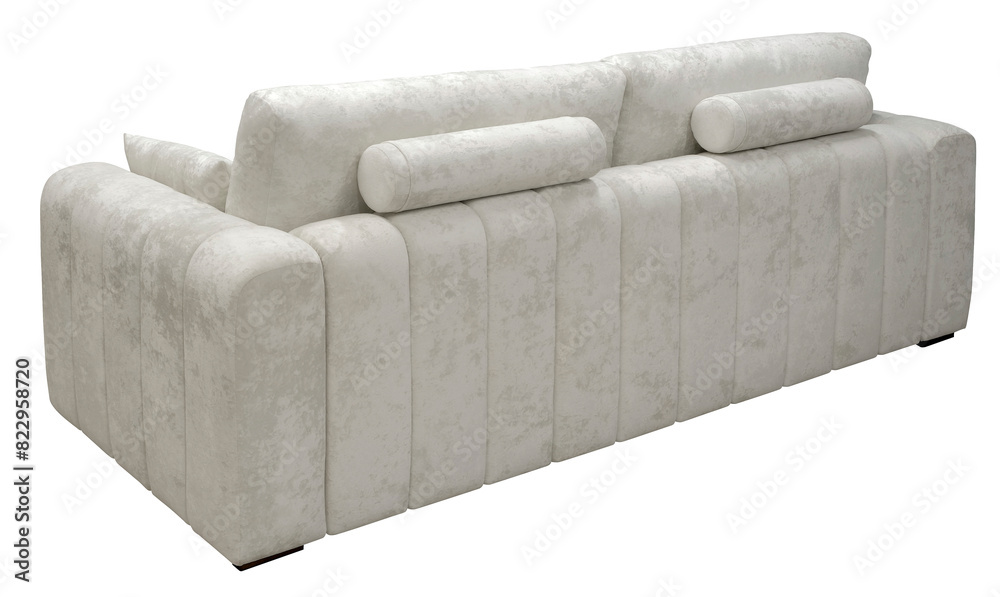 Obraz premium Sofa isolated on white background. Back view. Including clipping path