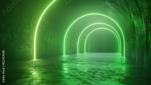 Bright neon green with a subtle glow effec photo