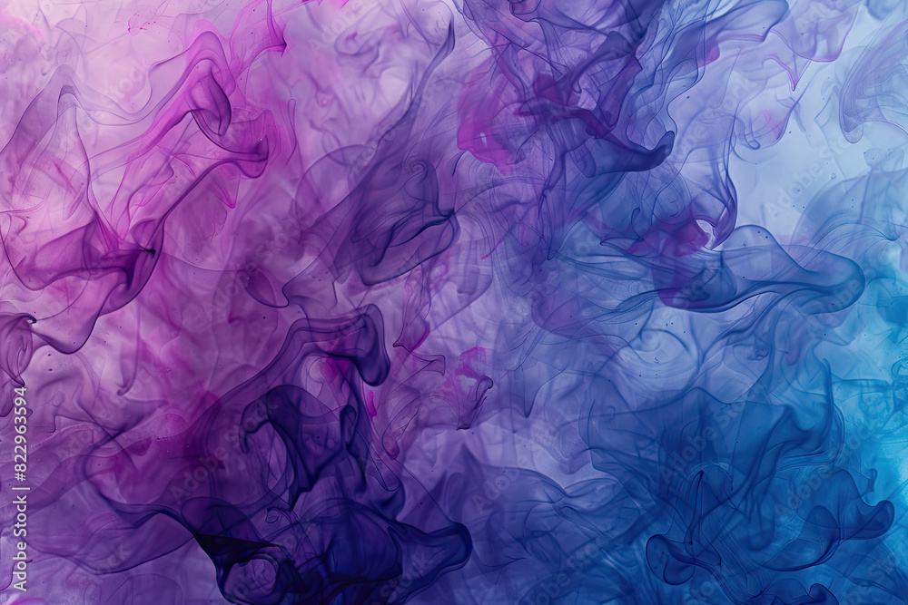 Abstract purple and blue background with smoke texture. Created with Ai