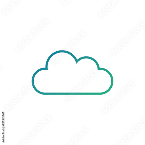 cloud icon in flat style with background.